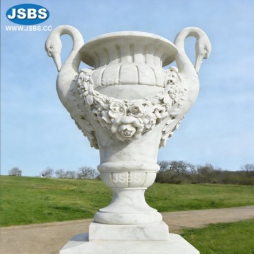 White Marble Swan Planter, js-p287