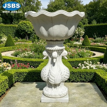 White Marble Bird Planter, js-p223