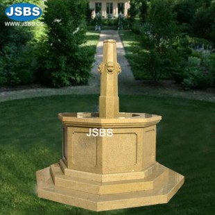 Yellow Lion Head Garden Fountain, Yellow Lion Head Garden Fountain