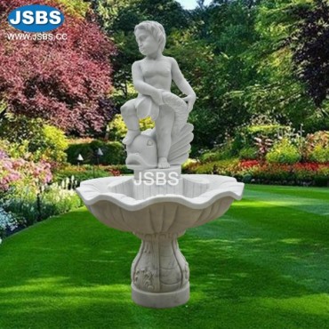 White Cherub Marble Fountain, JS-FT221