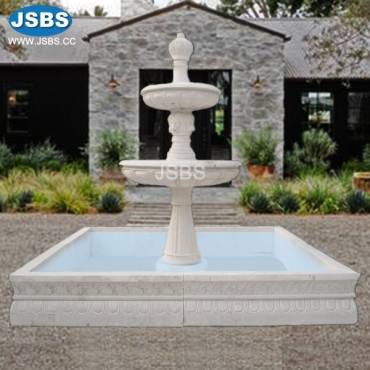 White Tier Square Pool Fountain, White Tier Square Pool Fountain