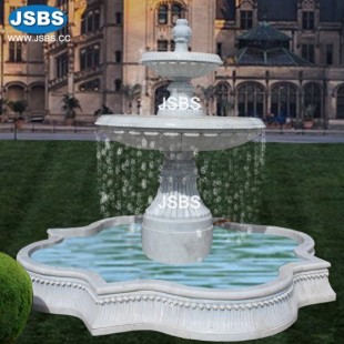 Two Tier White Marble Fountain, Two Tier White Marble Fountain