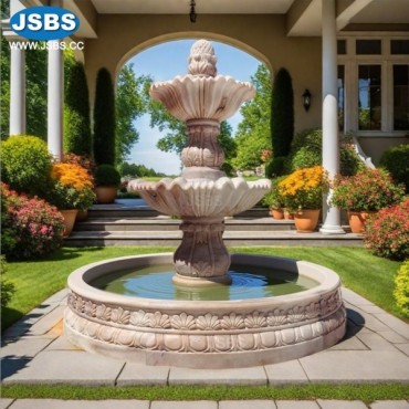 Red Marble Two Tier Water Fountain, js-ft299