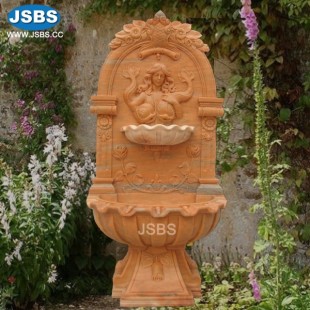 Dark Yellow Marble Wall Fountain, JS-FT208