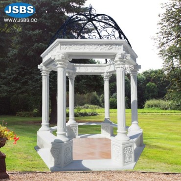 White Marble Hexagon Wedding Gazebo for Sale, JS-GZ088