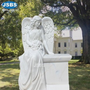 White Marble Angel Headstone