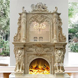 Double Fireplace Mantel