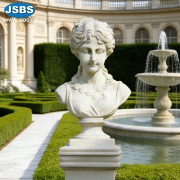 White Marble Girl Head Statue, White Marble Girl Head Statue