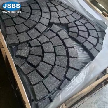 Black Granite Fan Mosaic, JS-MC044