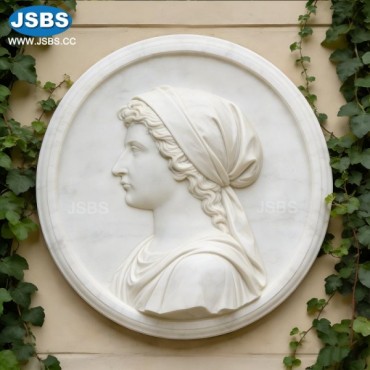 White Marble Relief Portrait, js-rf111