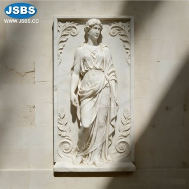 White Marble Wall Relief Sculpture, js-rf113