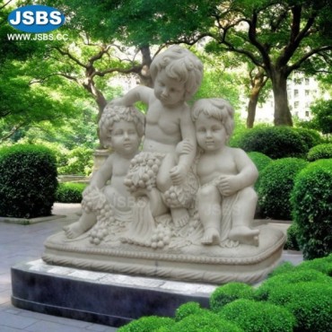 Three lovely cherub garden statue, JS-C464