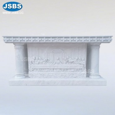 White Marble Last Supper Altar, White Marble Last Supper Altar