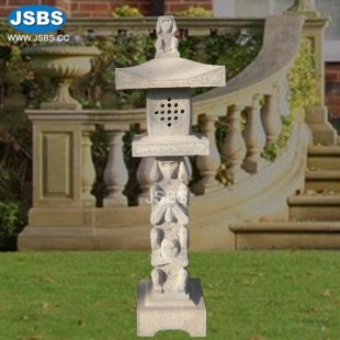 Garden stone lantern Three No Monkey Design, JS-AL009