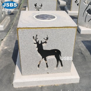 Solar Panel Stone Deer Lantern, Solar Panel Stone Deer Lantern